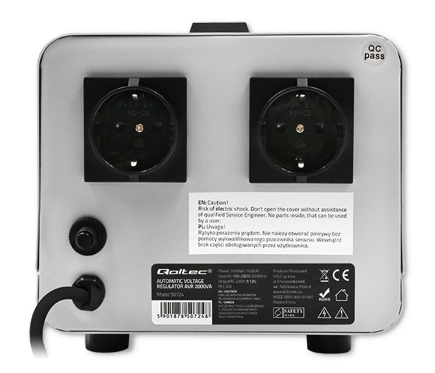 Qoltec Automatyczny stabilizator napięcia AVR 2000VA - 1180206 - zdjęcie 4
